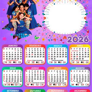 Calendário 2026 Chiquititas para Meninas PNG Arte Digital