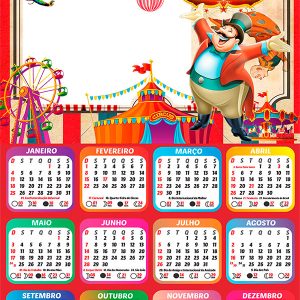 Calendário 2026 Circus PNG Arte Digital