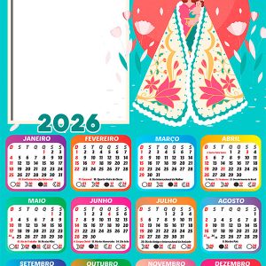 Calendário 2026 Círio de Nazaré PNG Arte Digital
