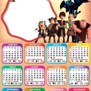 Calendário 2026 Como Treinar o seu Dragão PNG Arte Digital
