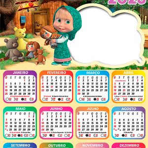 Calendário 2026 Contos da Masha PNG Arte Digital