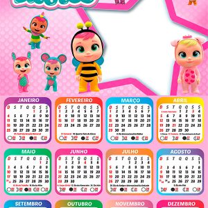 Calendário 2026 Cry Babies PNG Arte Digital