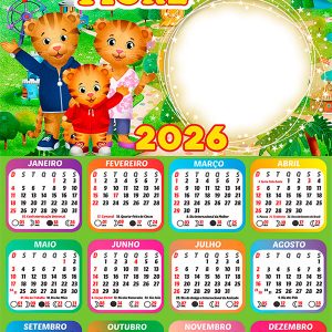 Calendário 2026 Daniel Tigre PNG Arte Digital