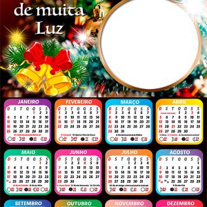 Calendário 2026 Desejo um Natal de Luz PNG Arte Digital