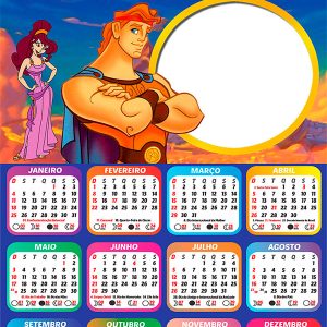 Calendário 2026 Desenho Hércules PNG Arte Digital