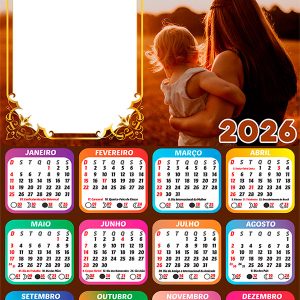 Calendário 2026 Deus sempre te ilumine Minha Mãe Arte Digital
