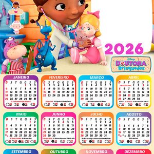 Calendário 2026 Doutora Brinquedos PNG Arte Digital
