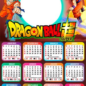 Calendário 2026 Dragon Ball Goku PNG Arte Digital