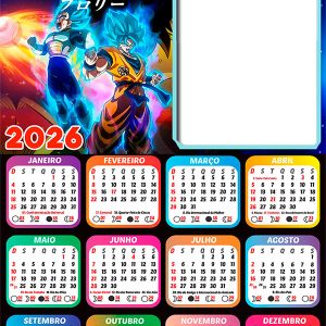 Calendário 2026 Dragon Ball Super Broly PNG Arte Digital