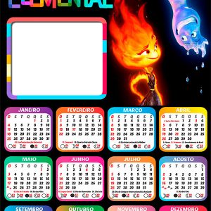 Calendário 2026 Elemental PNG Arte Digital