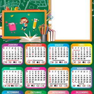 Calendário 2026 Escola PNG Arte Digital