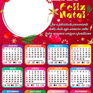 Calendário 2026 Felicidade entre Nossos Amigos PNG Arte Digital