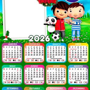 Calendário 2026 Feliz Natal Little Baby Bum PNG Arte Digital
