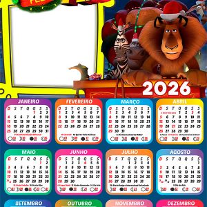 Calendário 2026 Feliz Natal Madagascar PNG Arte Digital