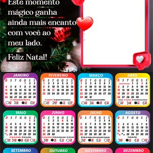 Calendário 2026 Feliz Natal Momento Mágico PNG Arte Digital