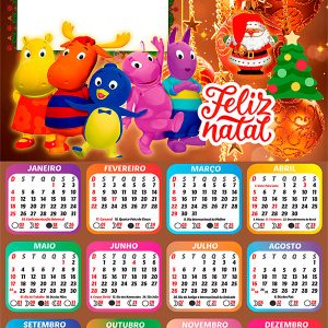 Calendário 2026 Feliz Natal Os Backyadigans PNG Arte Digital