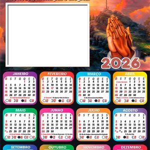 Calendário 2026 Feliz Natal Que Deus lhe guarde PNG Arte Digital