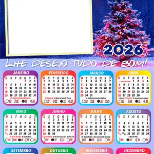 Calendário 2026 Feliz Natal Te Desejo Tudo de Bom Arte Digital