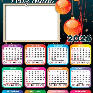Calendário 2026 Feliz Natal para Todos que me Ajudaram Arte