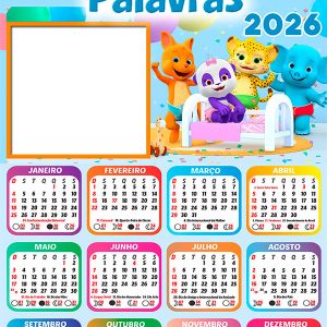 Calendário 2026 Festa das Palavras PNG Arte Digital