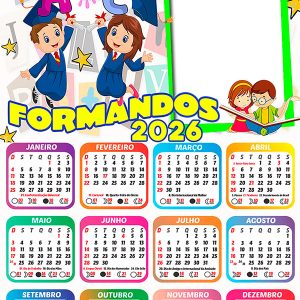 Calendário 2026 Formandos Abc PNG Arte Digital