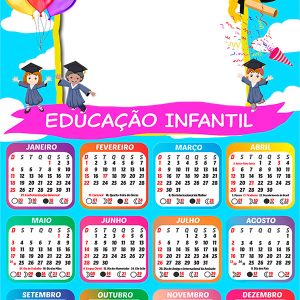 Calendário 2026 Formatura Educação Infantil PNG Arte Digital