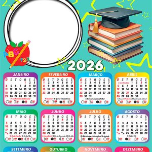 Calendário 2026 Formatura Formandos PNG Arte Digital