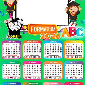 Calendário 2026 Formatura do ABC Formei PNG Arte Digital