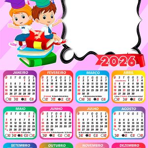 Calendário 2026 Formatura para Alunos PNG Arte Digital
