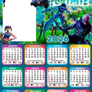 Calendário 2026 Fortnite PNG Arte Digital