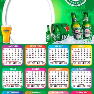 Calendário 2026 Heineken PNG Arte Digital
