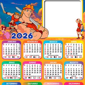 Calendário 2026 Hercules Disney PNG Arte Digital