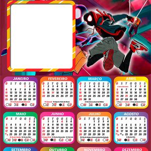 Calendário 2026 Homem-Aranha Através do Aranhaverso Arte