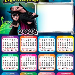 Calendário 2026 Hotel Transylvania PNG Arte Digital