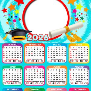 Calendário 2026 Ih! Formei! Formatura PNG Arte Digital