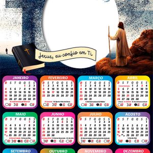 Calendário 2026 Jesus Eu confio em Vós PNG Arte Digital