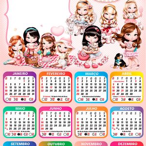 Calendário 2026 Jolie Desenho PNG Arte Digital