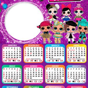Calendário 2026 LOL Surprise PNG Arte Digital