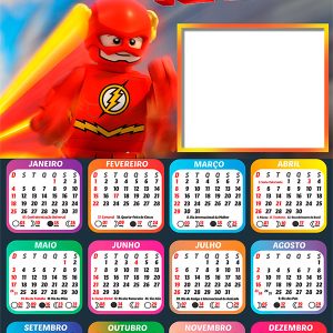 Calendário 2026 Lego O Flash PNG Arte Digital