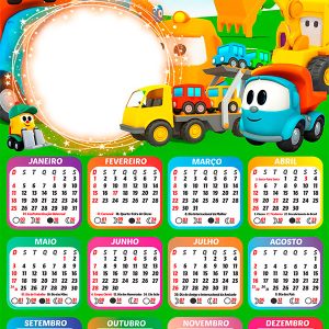 Calendário 2026 Leo o Caminhão PNG Arte Digital