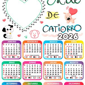Calendário 2026 Mãe de Catiorro PNG Arte Digital