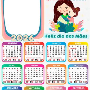 Calendário 2026 Mãe quero ser igual a Você PNG Arte Digital