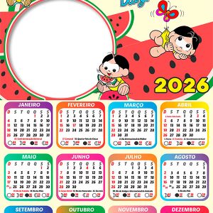 Calendário 2026 Magali Baby PNG Arte Digital