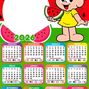 Calendário 2026 Magali PNG Arte Digital