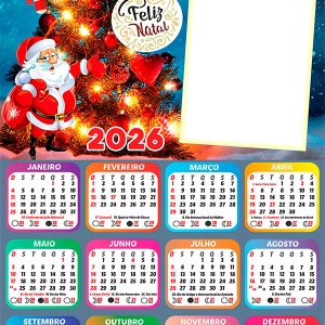 Calendário 2026 Magia da Noite de Natal PNG Arte Digital