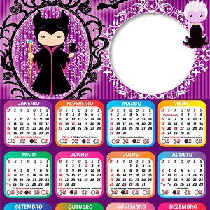 Calendário 2026 Malévola PNG Arte Digital