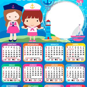 Calendário 2026 Marinheira PNG Arte Digital