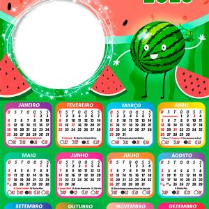 Calendário 2026 Melancia PNG Arte Digital
