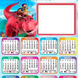 Calendário 2026 Meus Amigos Dinossauros PNG Arte Digital