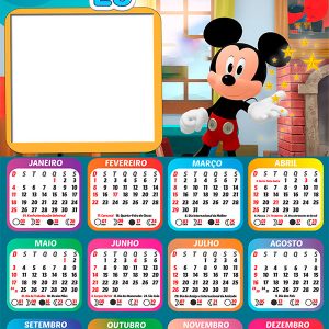 Calendário 2026 Mickey e Eu PNG Arte Digital